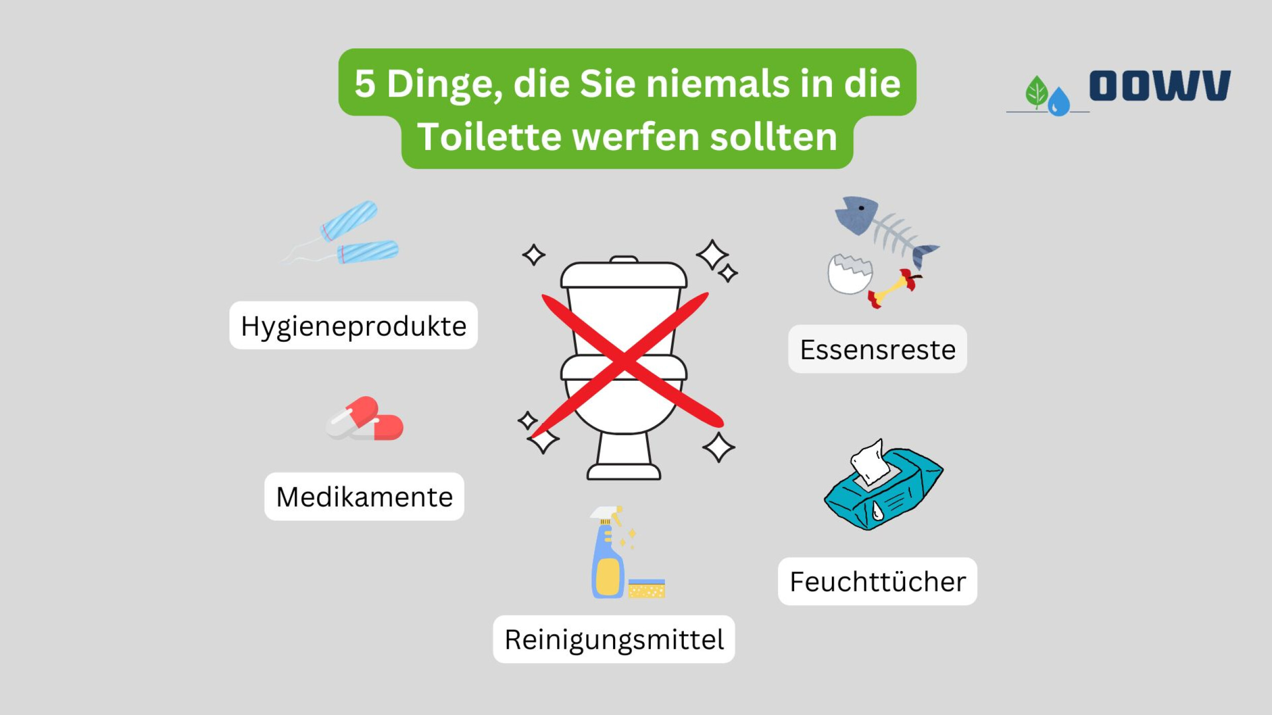 5 Dinge, die niemans in die Toilette gehören